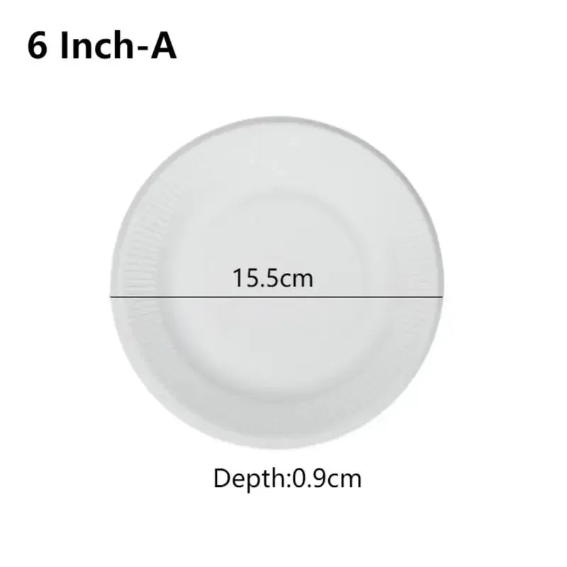 50pcs 3/5/6 Inch Disposable Plates Eco-Friendly Degradable Paper Plate For  Barbecue Picnic Office Birthday Party Supplies