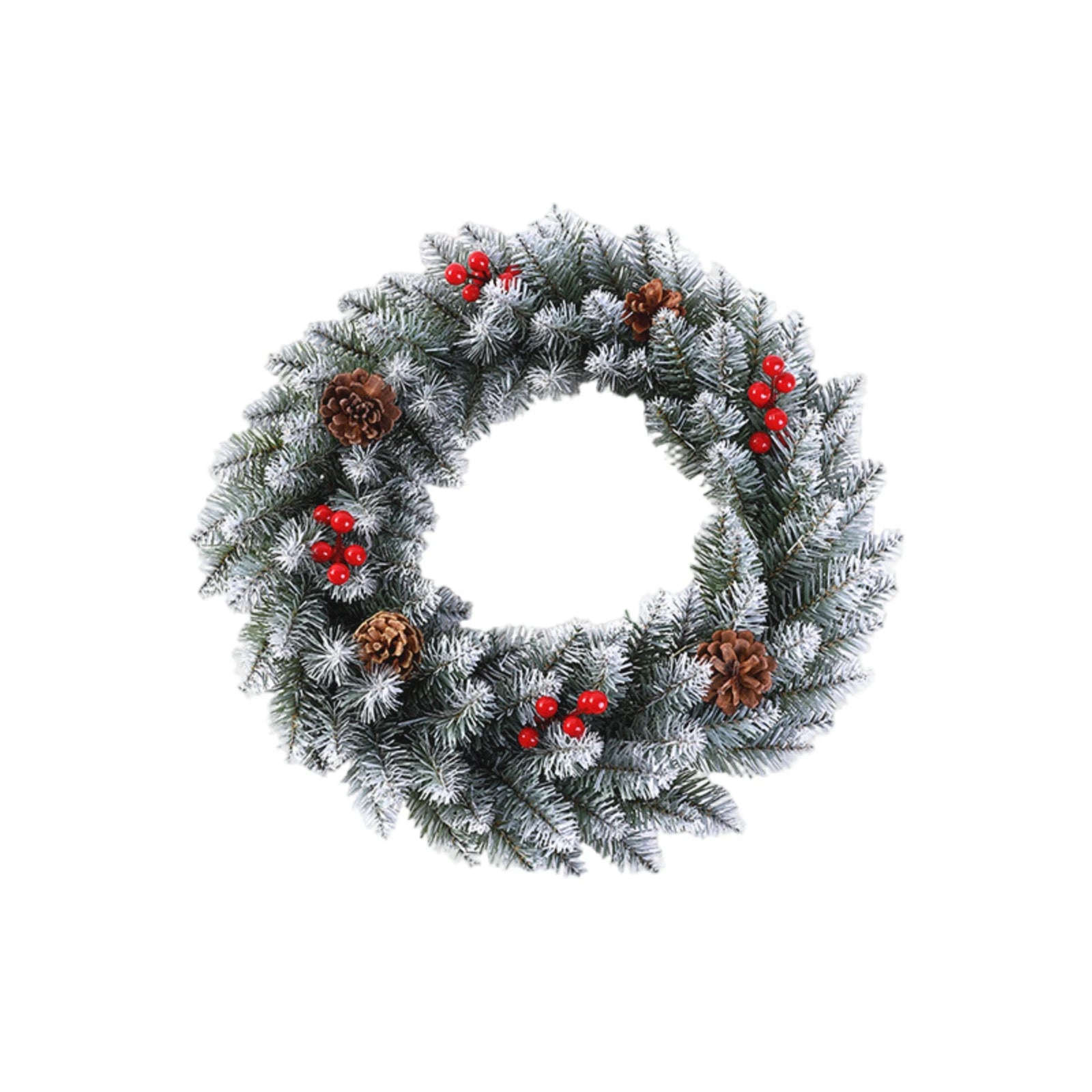 Christmas Wreath With Light Front Door Wreath Wall Decoration Christmas Layout Props Artificial Wreath With Red Berry Garland