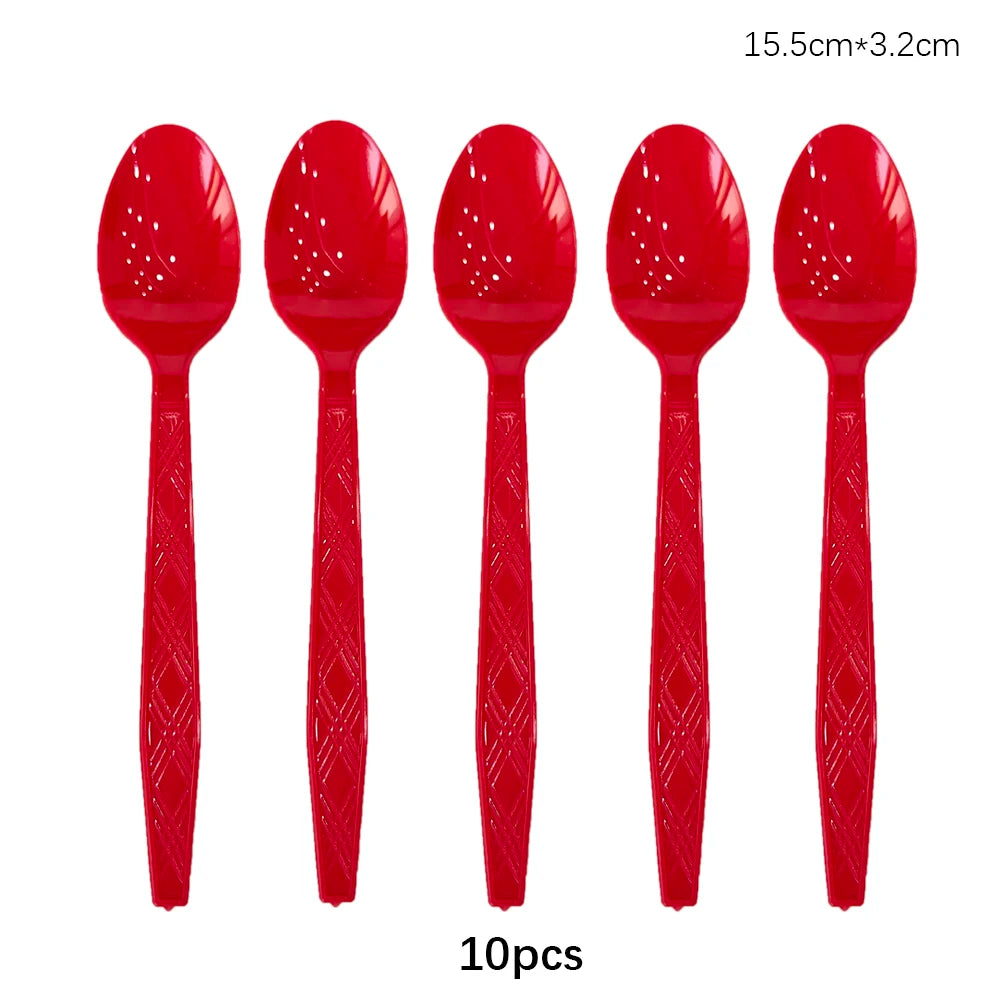 Disposable Knife Fork Spoon Cutlery Set Pink Blue Disposable Tableware Birthday Party Decorations Wedding Baby Shower Supplies