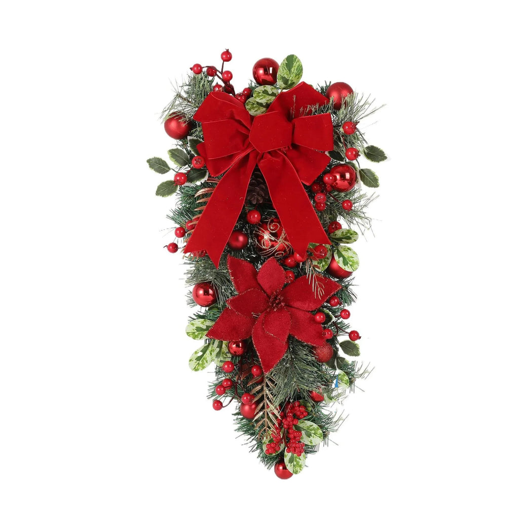 Christmas Wreath for Front Door Window Artificial Wreath Garland Rattan Set Xmas New Year Navidad Home Christmas Decoration ﻿